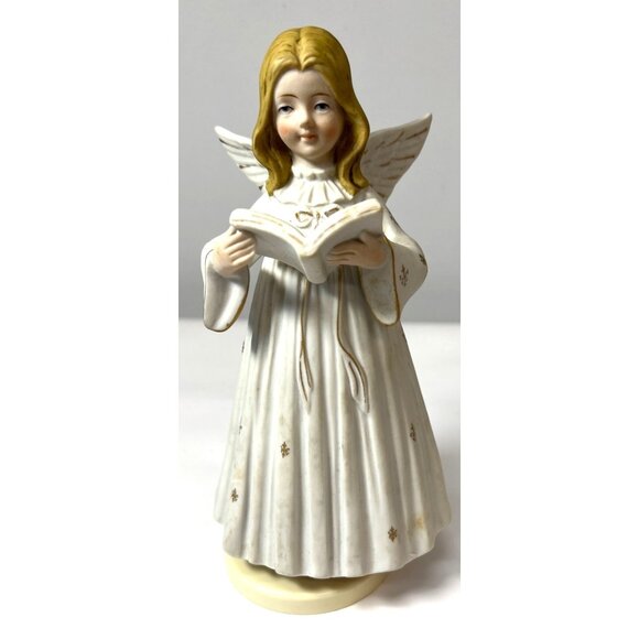 Vintage Ceramic Angel Figurine Reading Book - Picture 1 of 7